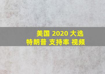 美国 2020 大选 特朗普 支持率 视频